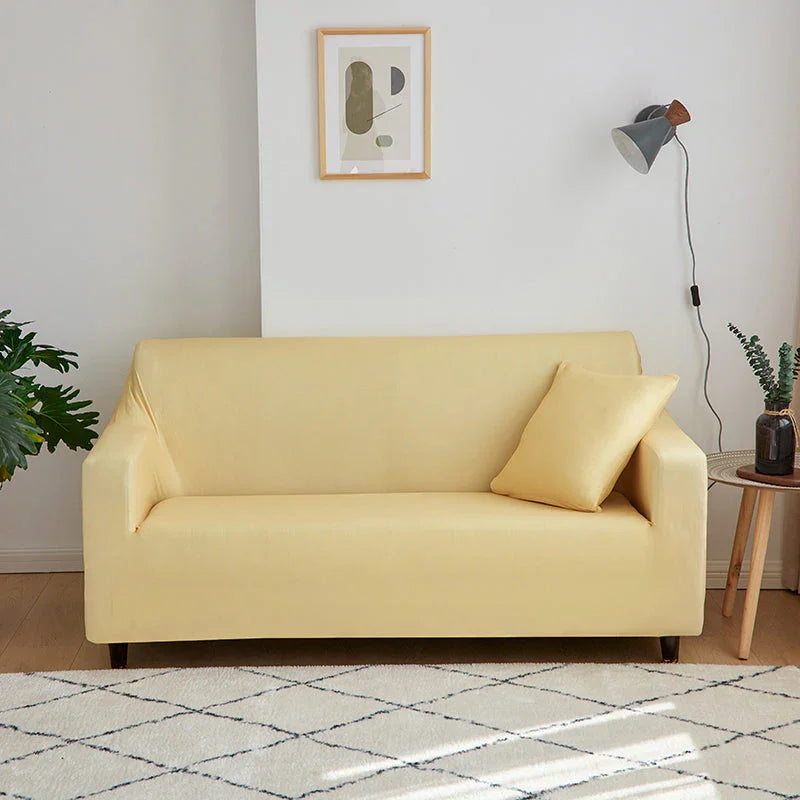 Sofa Cover - Buttermilk yellow - Adaptable & Expandable - The sofa cover crafter