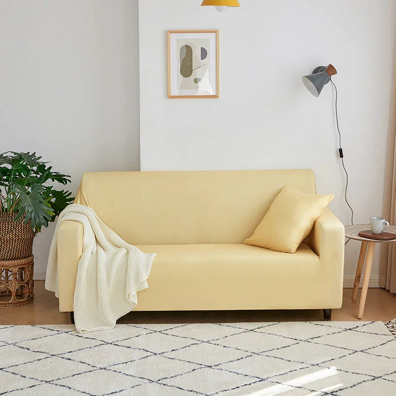 Sofa Cover - Buttermilk yellow - Adaptable & Expandable - The sofa cover crafter