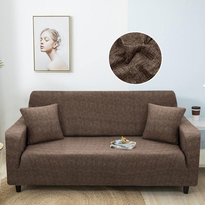Sofa Cover - Cross pattern - Coffee - Adaptable & Expandable - The sofa cover crafter