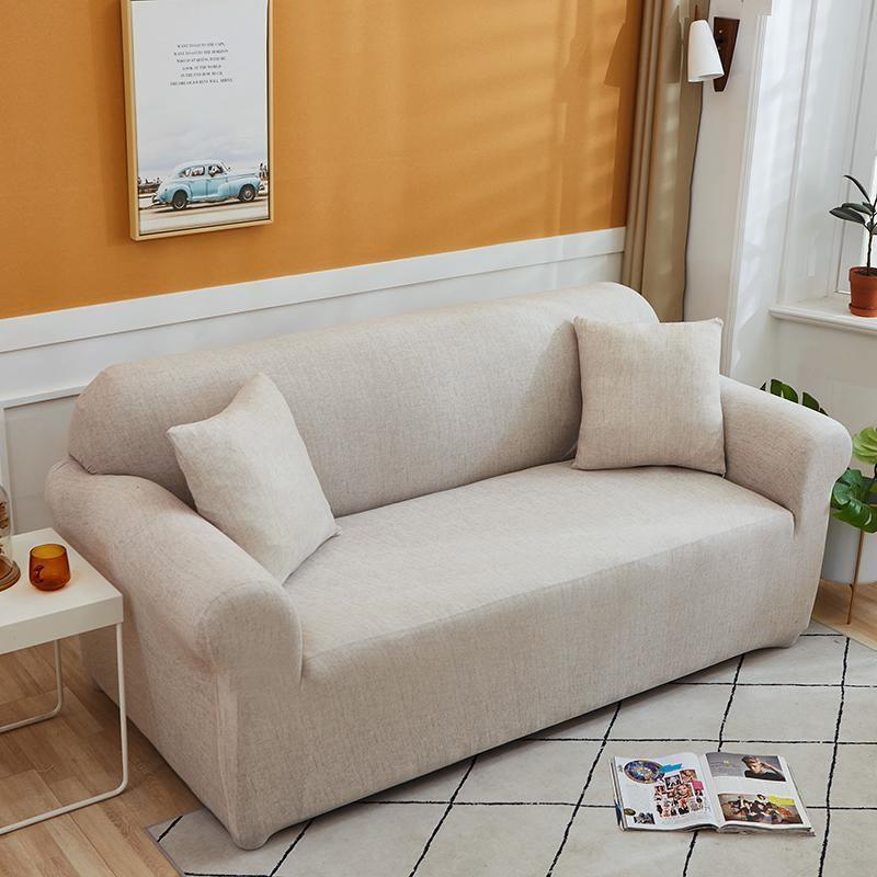 Sofa Cover - Cross pattern - Egg shell - Adaptable & Expandable - The sofa cover crafter