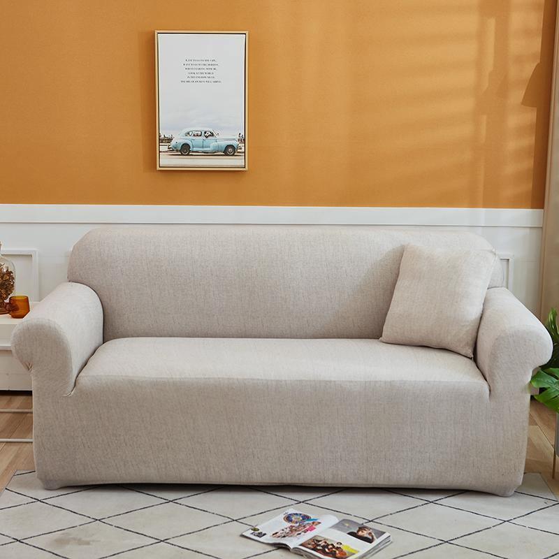 Sofa Cover - Cross pattern - Egg shell - Adaptable & Expandable - The sofa cover crafter