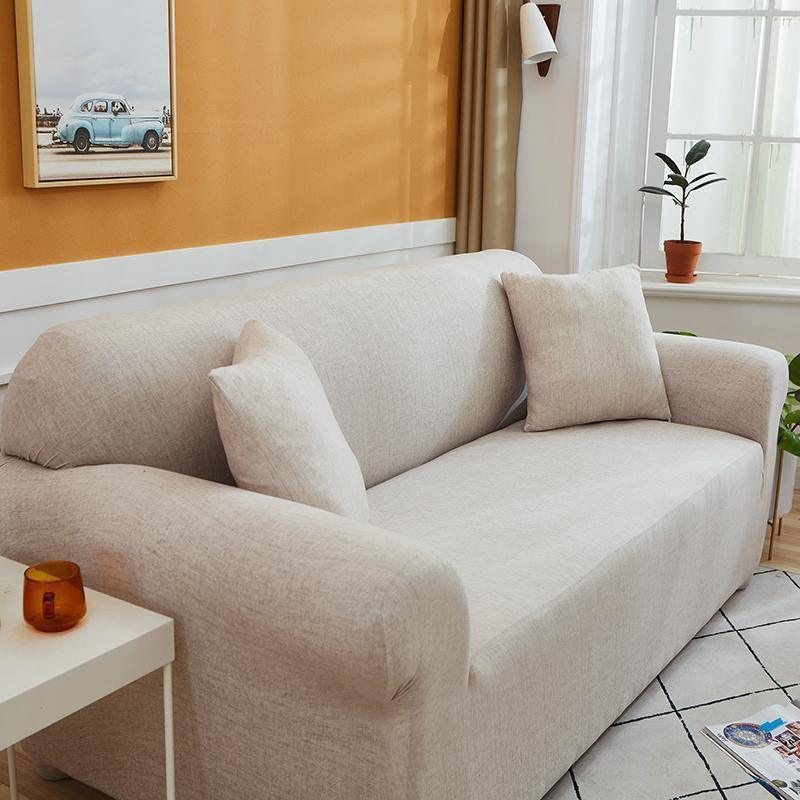Sofa Cover - Cross pattern - Egg shell - Adaptable & Expandable - The sofa cover crafter