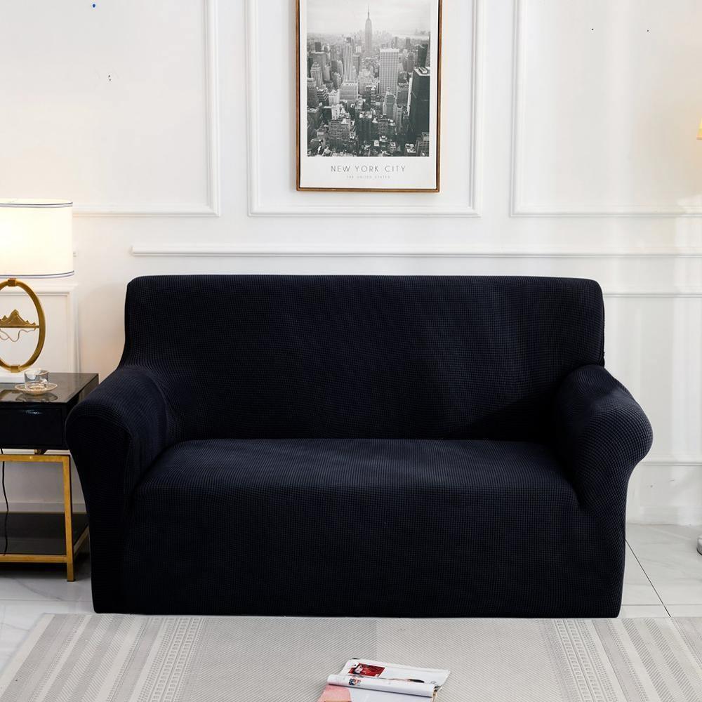 Sofa Cover - Narrow Jacquard - Black - Adaptable & Expandable - The sofa cover crafter
