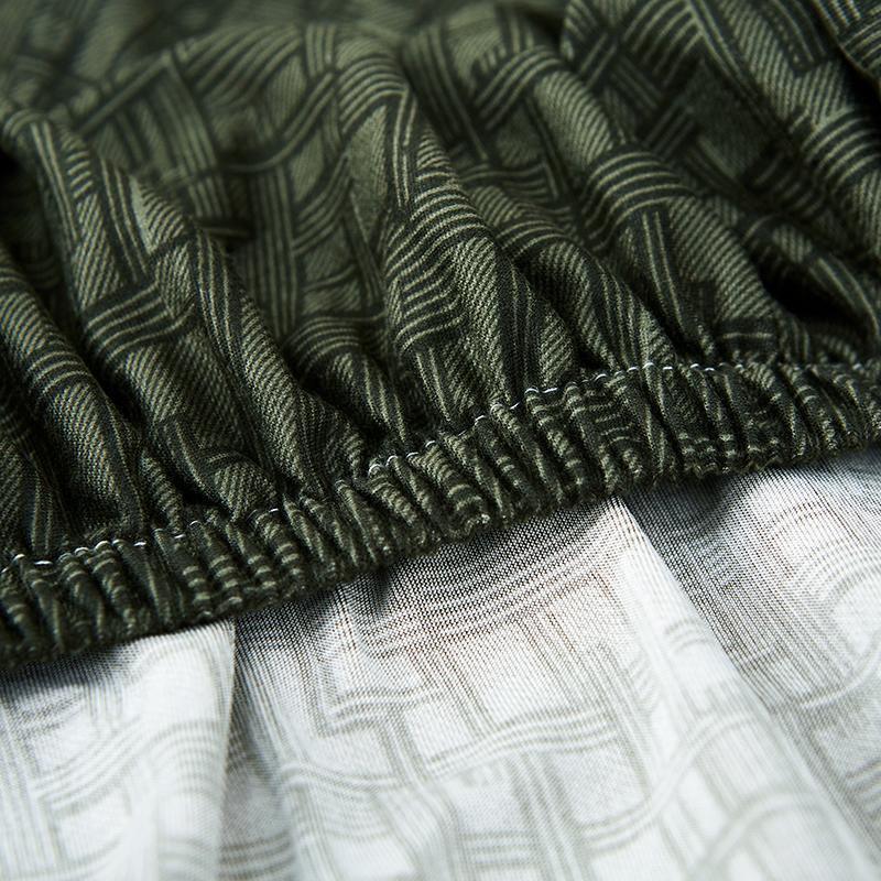 Sofa Cover - Rectangle Pattern - Olive green - Adaptable & Expandable - The sofa cover crafter