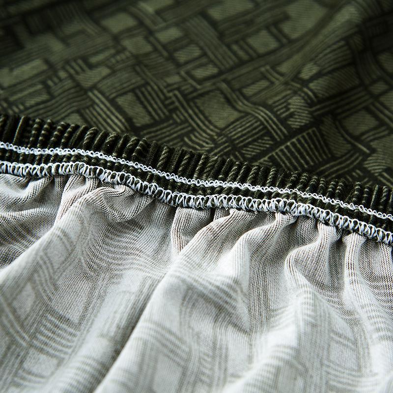 Sofa Cover - Rectangle Pattern - Olive green - Adaptable & Expandable - The sofa cover crafter