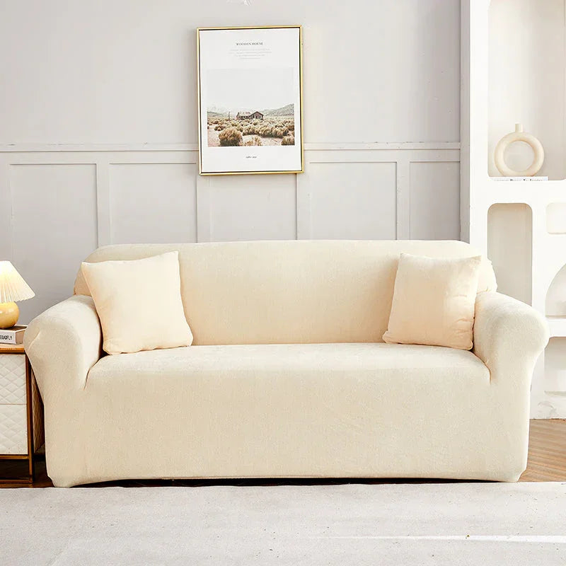 Sofa Cover - Snow Neil - Beige - Adaptable & Expandable - The sofa cover crafter
