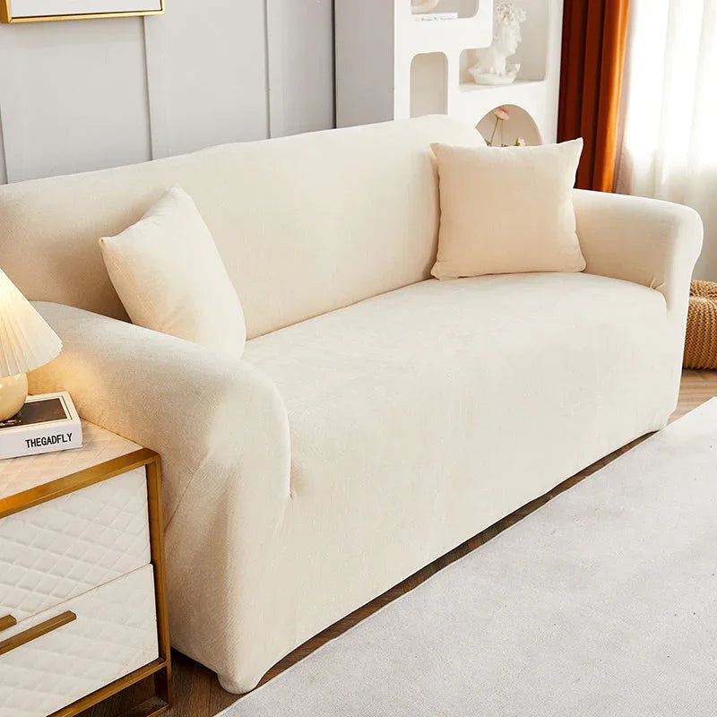 Sofa Cover - Snow Neil - Beige - Adaptable & Expandable - The sofa cover crafter