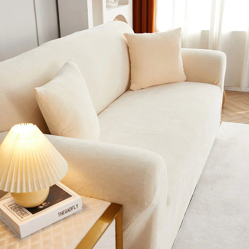 Sofa Cover - Snow Neil - Beige - Adaptable & Expandable - The sofa cover crafter