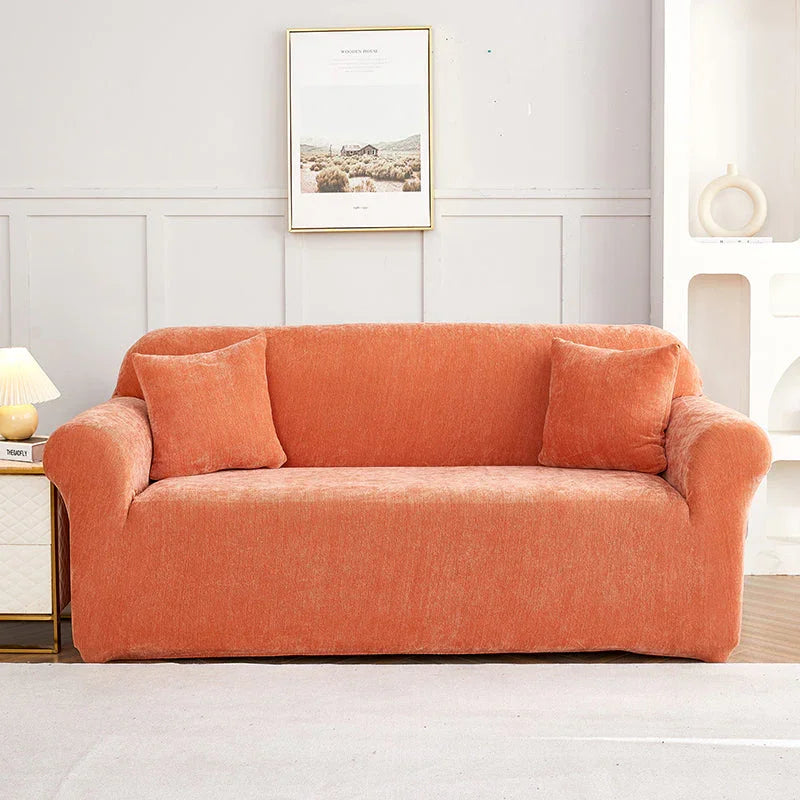 Sofa Cover - Snow Neil - Premium Orange - Adaptable & Expandable - The sofa cover crafter