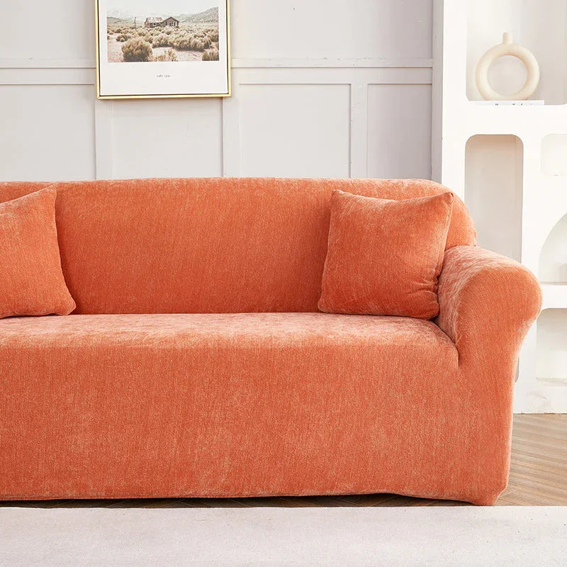 Sofa Cover - Snow Neil - Premium Orange - Adaptable & Expandable - The sofa cover crafter