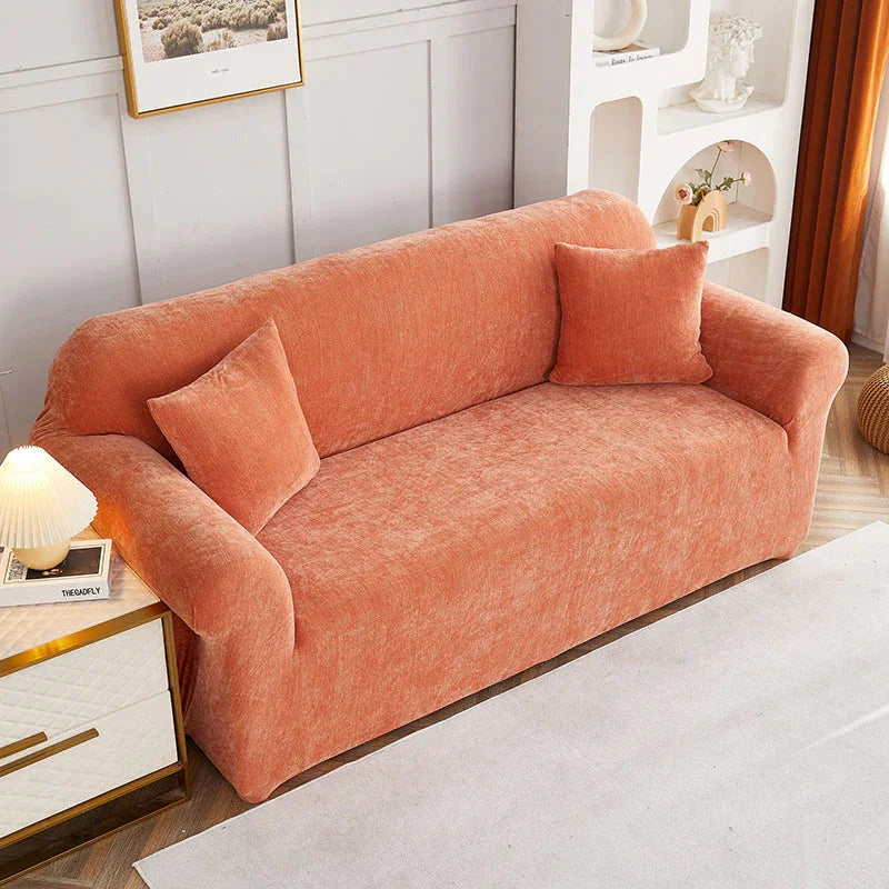 Sofa Cover - Snow Neil - Premium Orange - Adaptable & Expandable - The sofa cover crafter