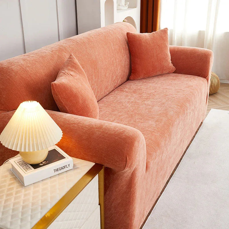 Sofa Cover - Snow Neil - Premium Orange - Adaptable & Expandable - The sofa cover crafter