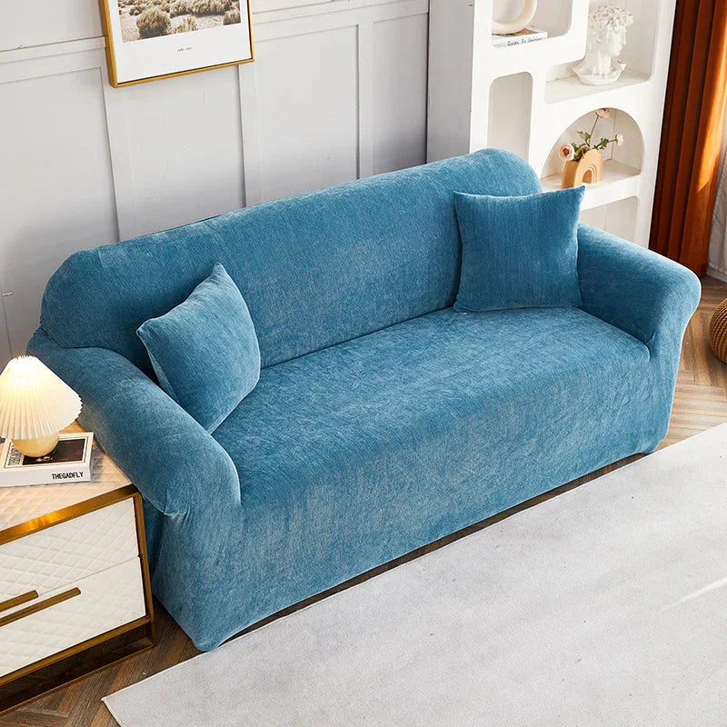 Sofa Cover - Snow Neil - Serene Blue - Adaptable & Expandable - The sofa cover crafter
