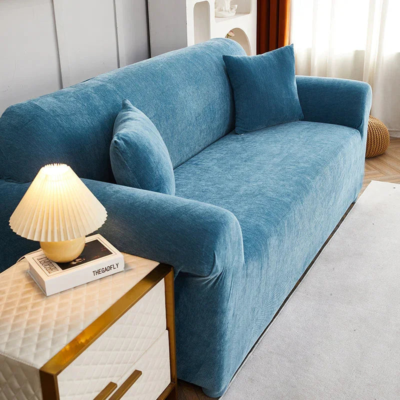 Sofa Cover - Snow Neil - Serene Blue - Adaptable & Expandable - The sofa cover crafter