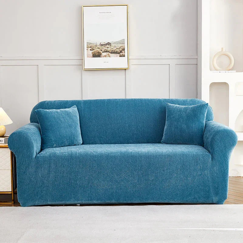 Sofa Cover - Snow Neil - Serene Blue - Adaptable & Expandable - The sofa cover crafter