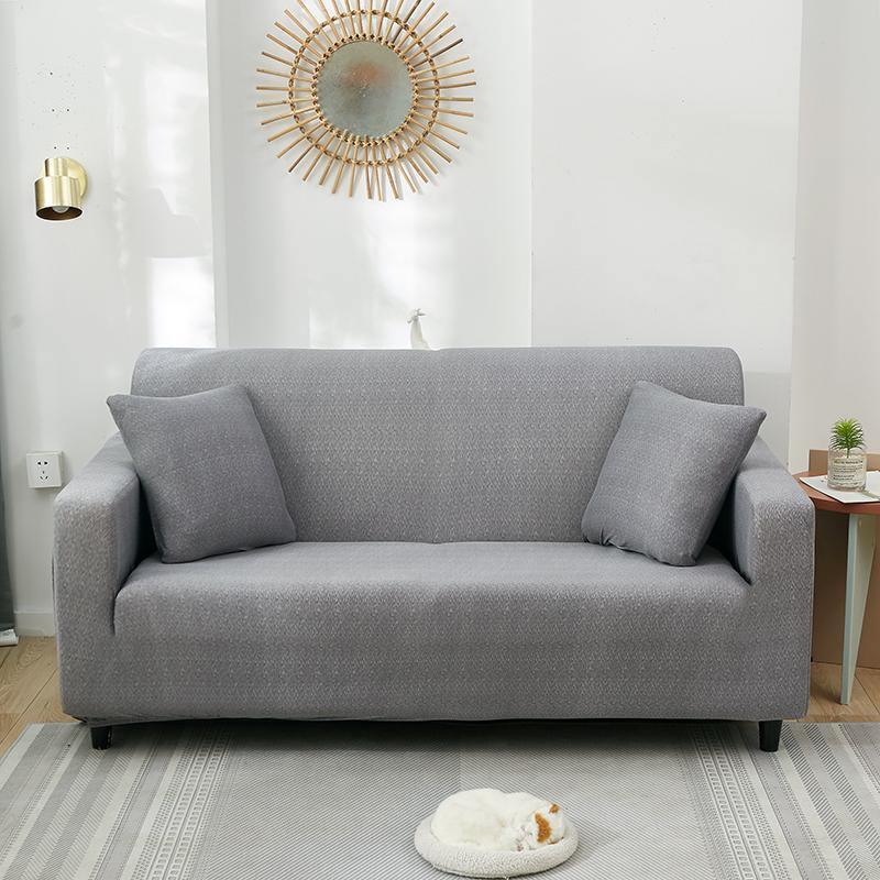 Sofa Cover - Spotted Pattern - Light Grey - Adaptable & Expandable - The sofa cover crafter