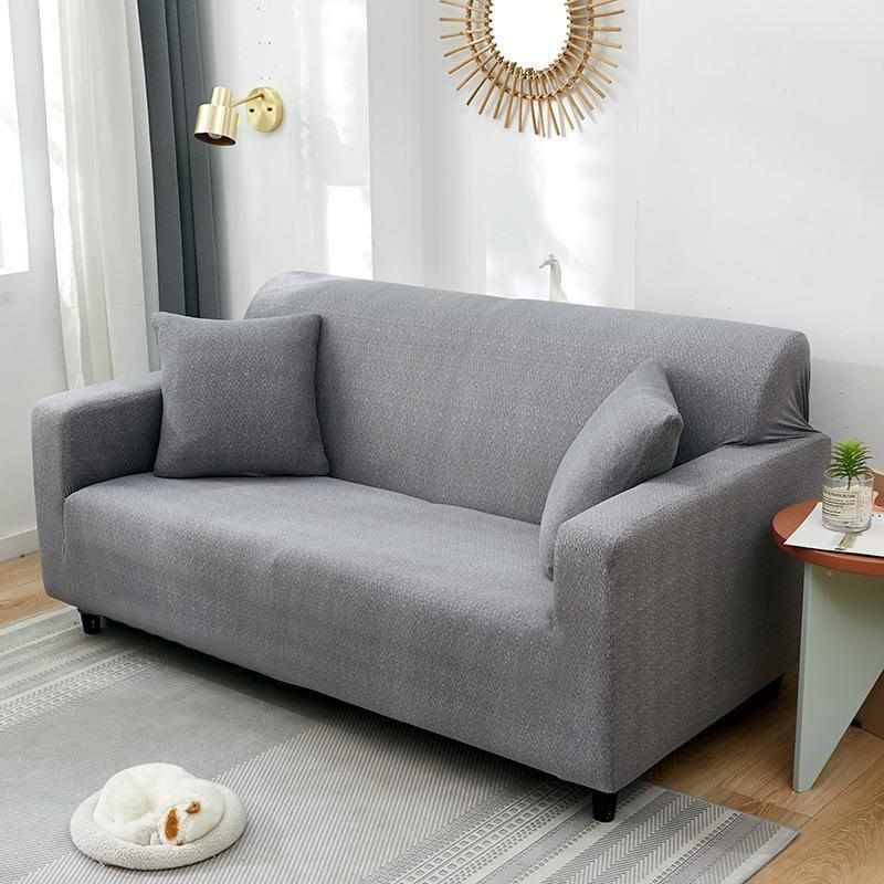 Sofa Cover - Spotted Pattern - Light Grey - Adaptable & Expandable - The sofa cover crafter