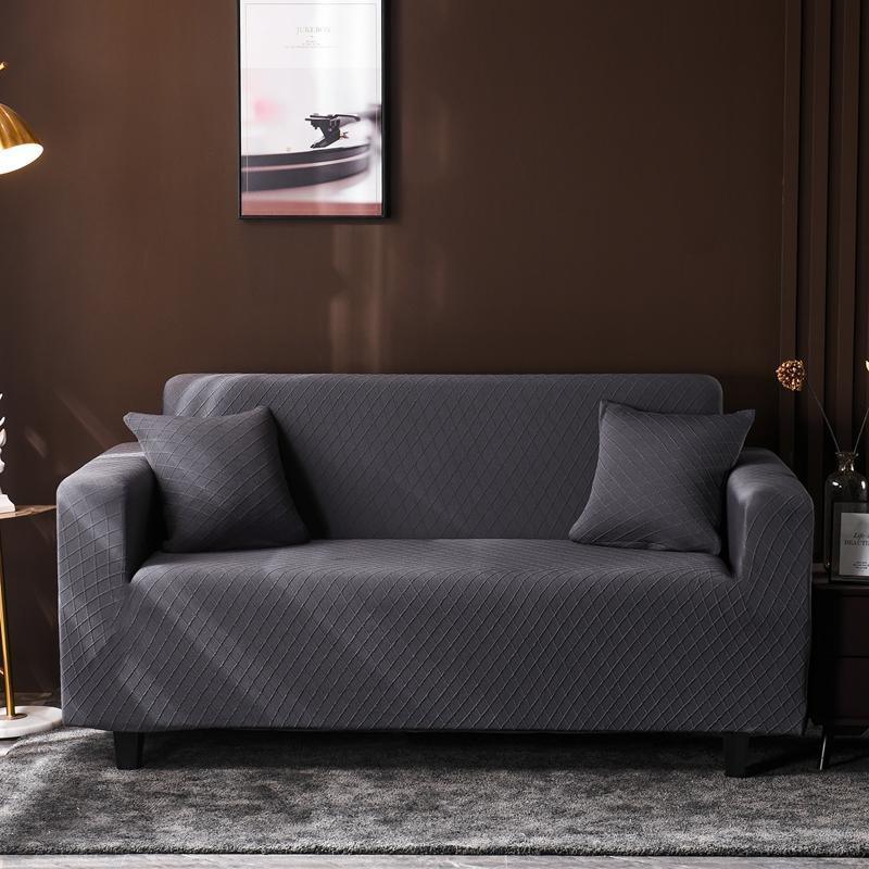 Sofa Cover - Wide Jacquard - Black - Adaptable & Expandable - The sofa cover crafter