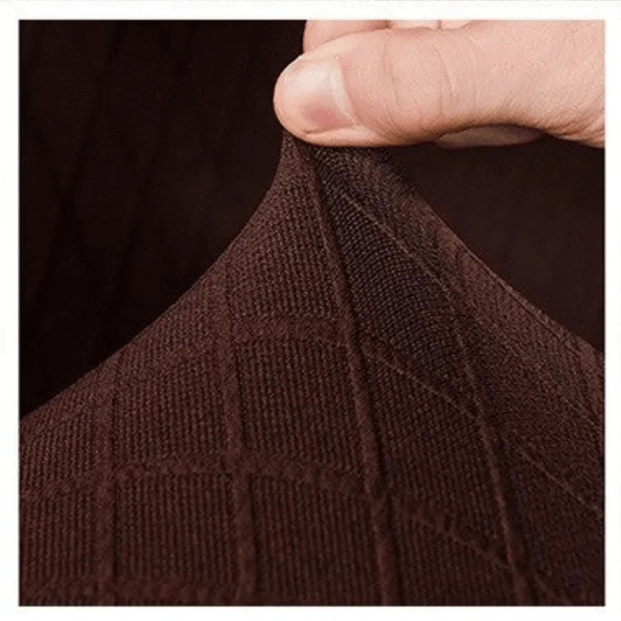Sofa Cover - Wide Jacquard - Brown - Adaptable & Expandable - The sofa cover crafter