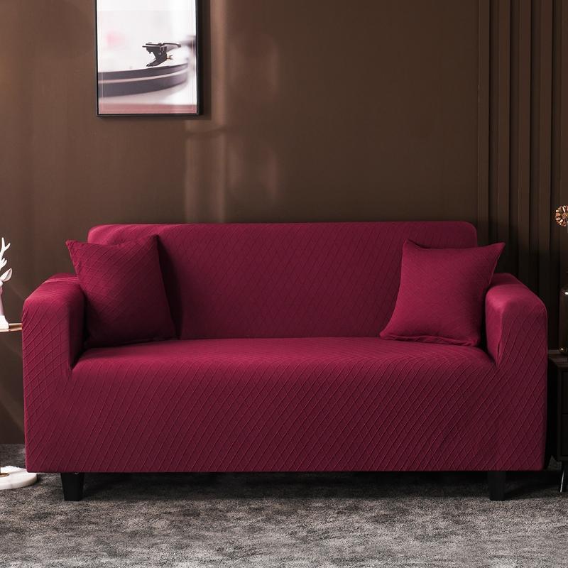 Sofa Cover - Wide Jacquard - Cardinal red - Adaptable & Expandable - The sofa cover crafter