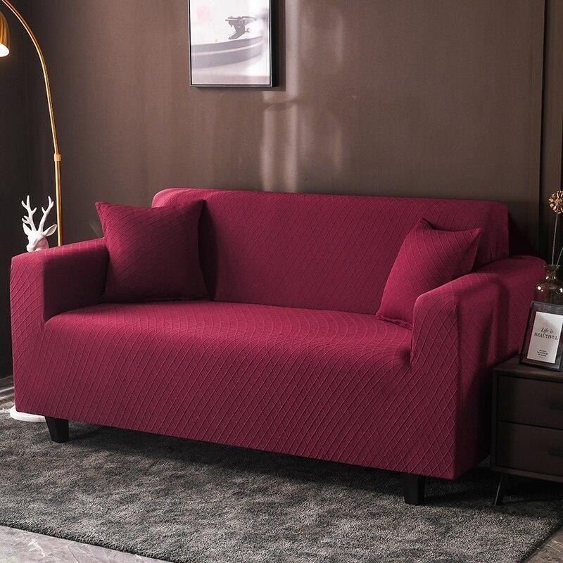 Sofa Cover - Wide Jacquard - Cardinal red - Adaptable & Expandable - The sofa cover crafter