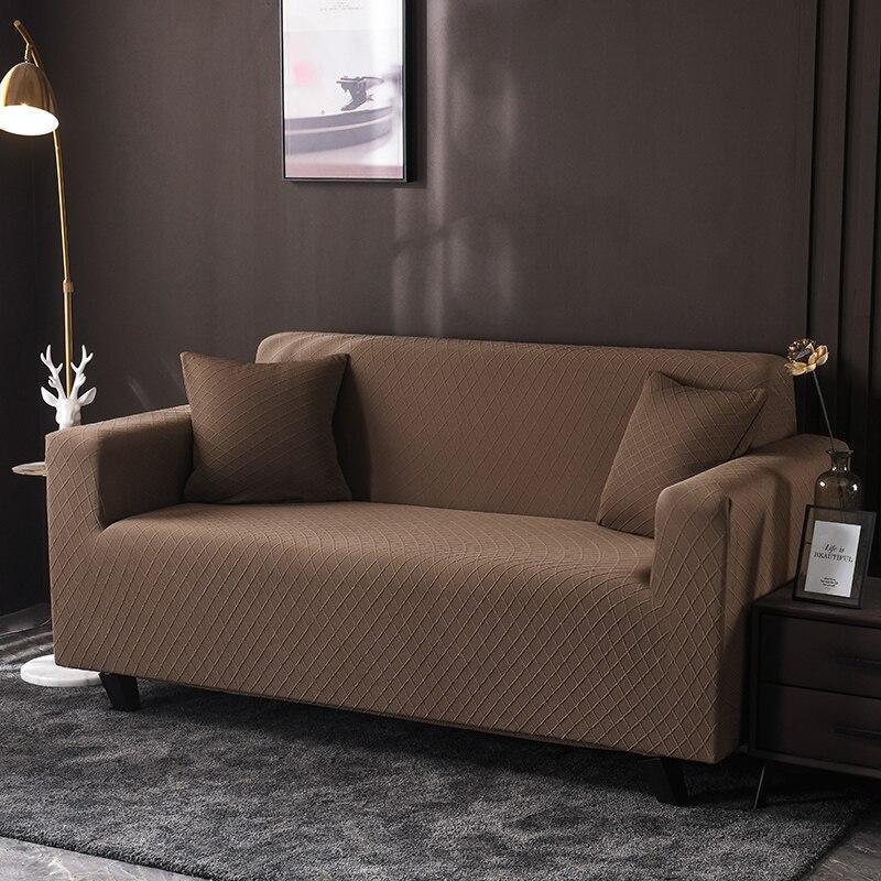 Sofa Cover - Wide Jacquard - Chestnut Brown - Adaptable & Expandable - The sofa cover crafter