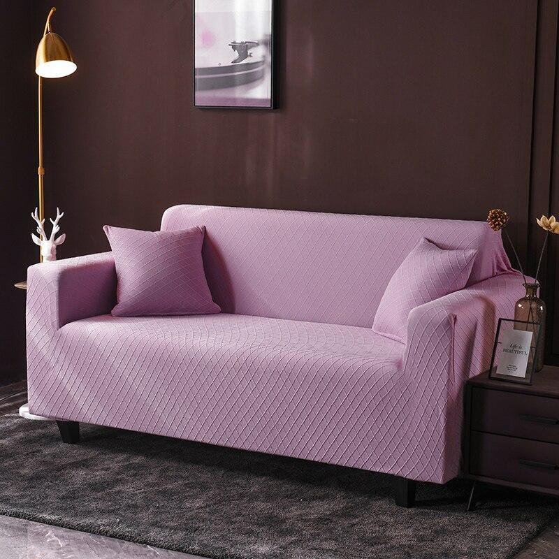Sofa Cover - Wide Jacquard - Pale Purple - Adaptable & Expandable - The sofa cover crafter