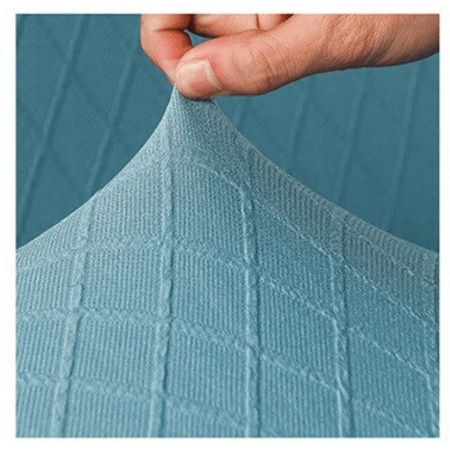 Sofa Cover - Wide Jacquard - Sky Blue - Adaptable & Expandable - The sofa cover crafter