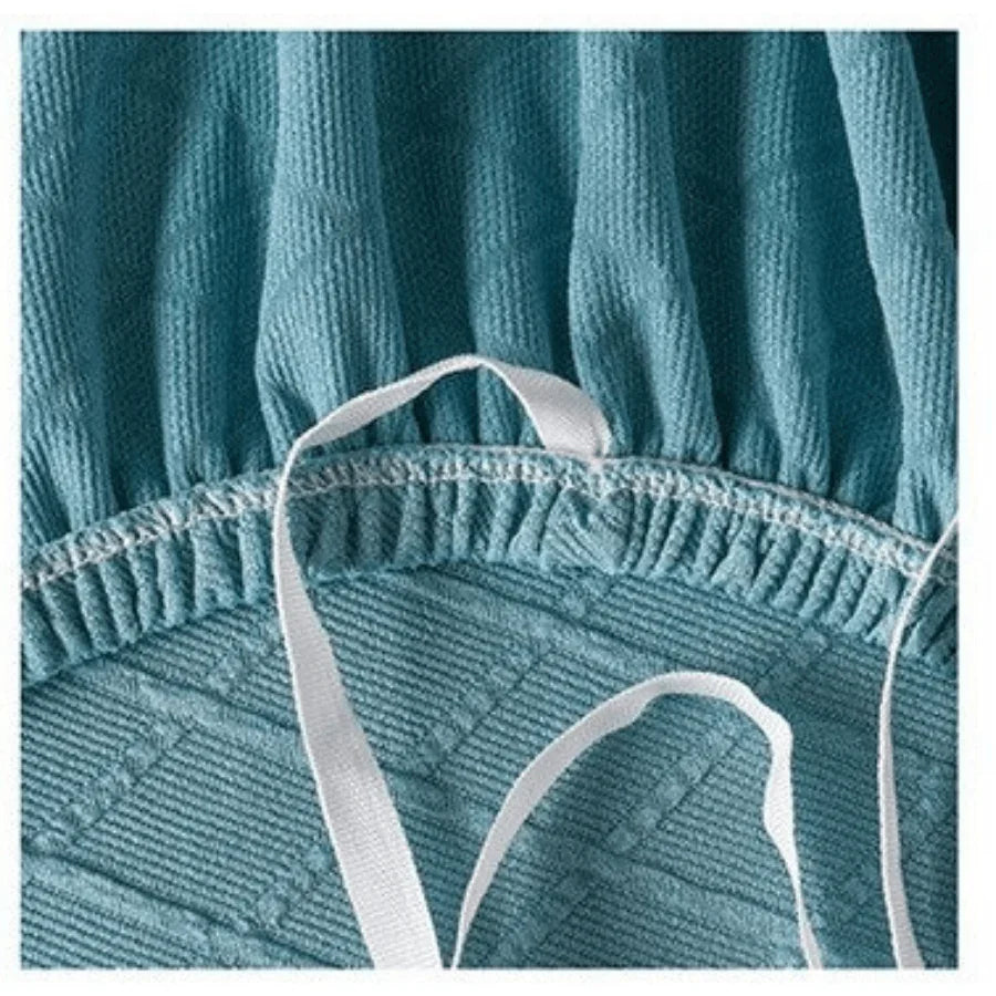 Sofa Cover - Wide Jacquard - Sky Blue - Adaptable & Expandable - The sofa cover crafter