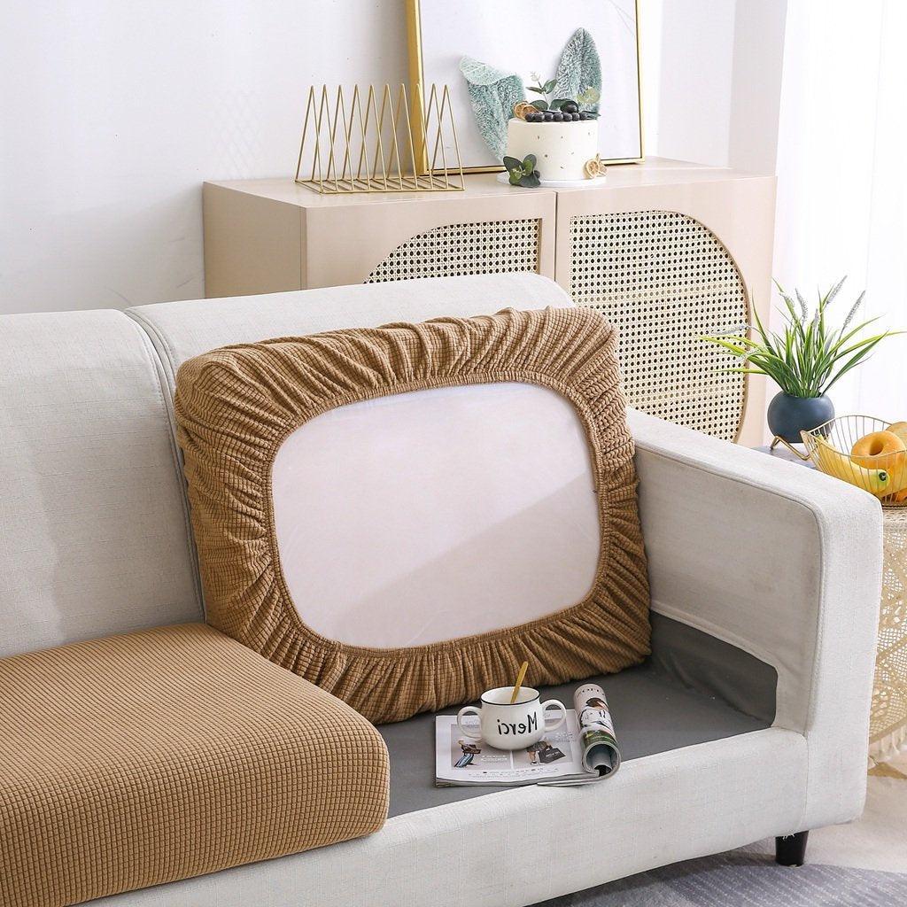 Sofa Cushion Cover - Narrow Jacquard - Chestnut Brown - The sofa cover crafter