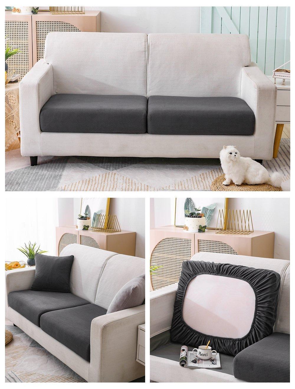 Sofa Cushion Cover - Narrow Jacquard - Dark Grey - The sofa cover crafter