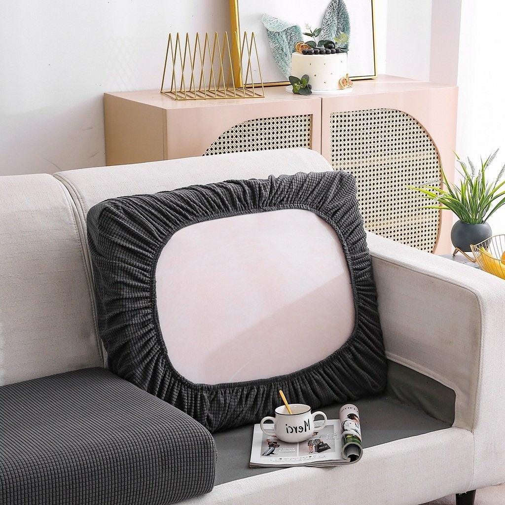 Sofa Cushion Cover - Narrow Jacquard - Dark Grey - The sofa cover crafter