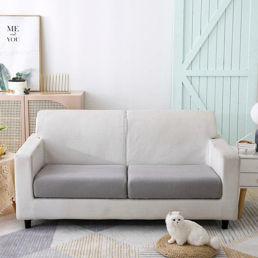 Sofa Cushion Cover - Narrow Jacquard - Light Grey - The sofa cover crafter