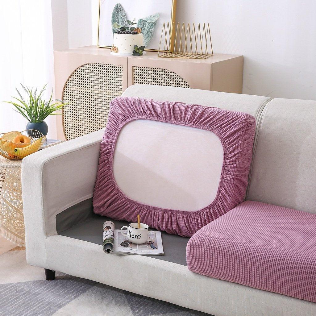 Sofa Cushion Cover - Narrow Jacquard - Pink - The sofa cover crafter