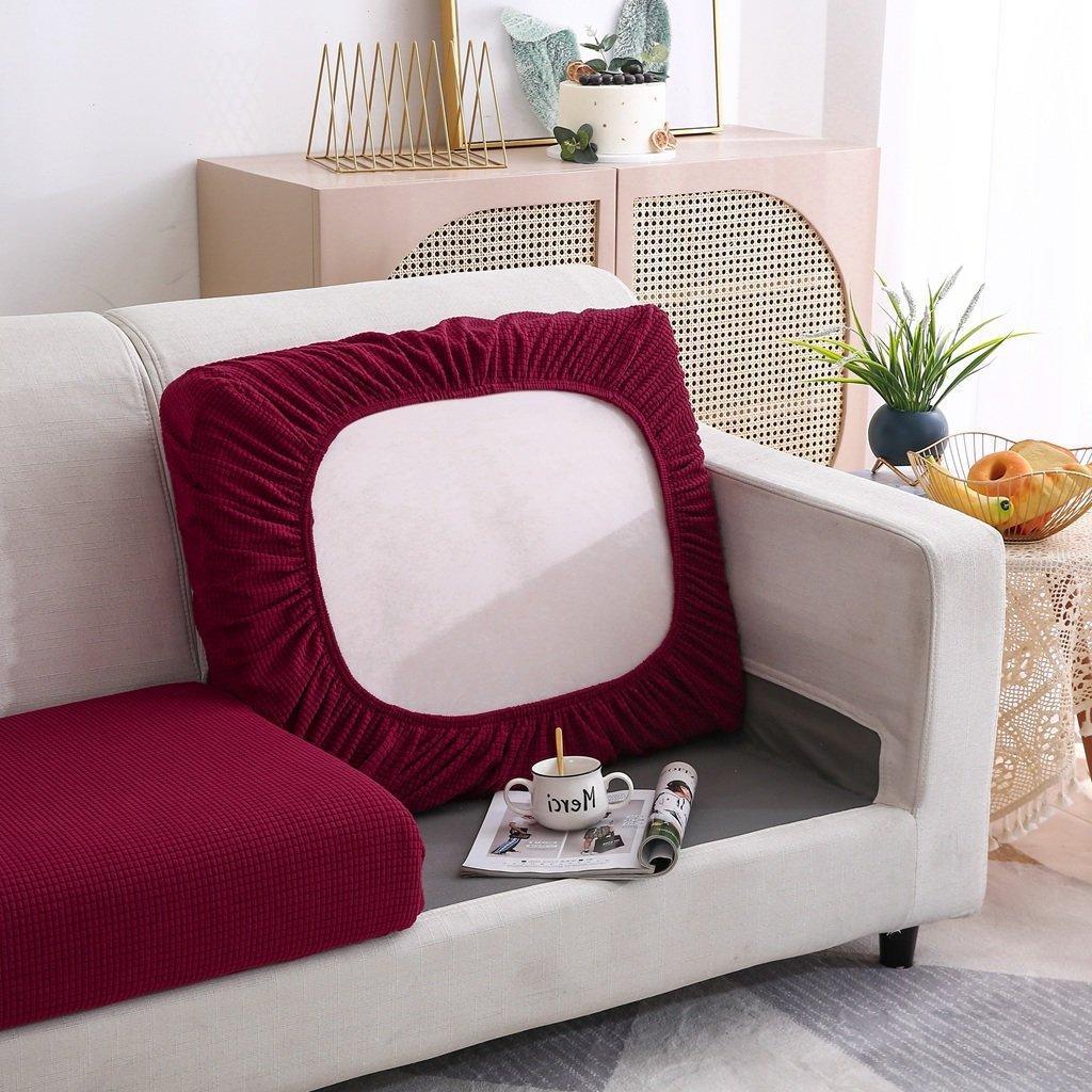 Sofa Cushion Cover - Narrow Jacquard - Red Garnet - The sofa cover crafter