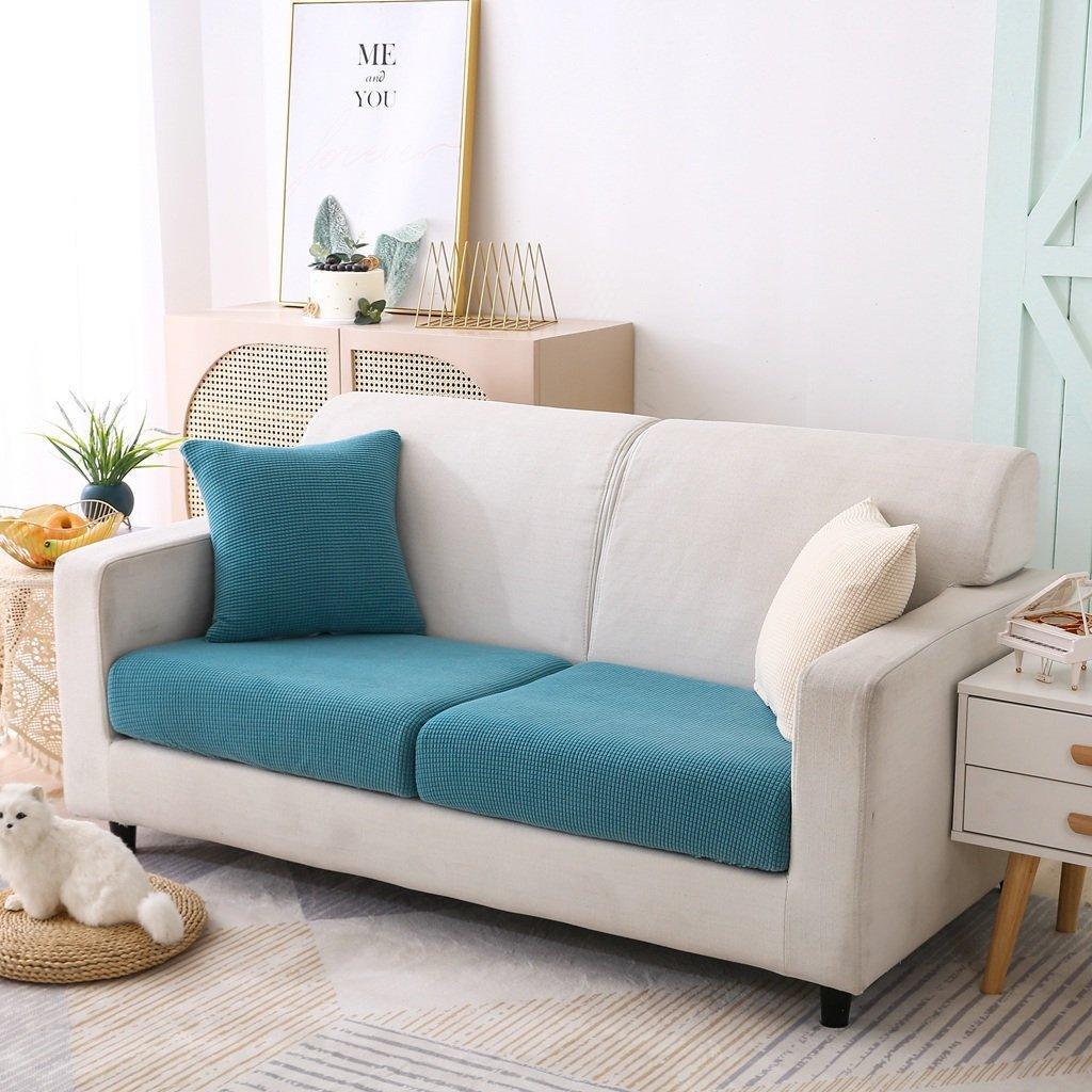 Sofa Cushion Cover - Narrow Jacquard - Sky Blue - The sofa cover crafter