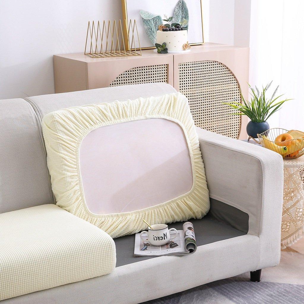 Sofa Cushion Cover - Narrow Jacquard - White - The sofa cover crafter