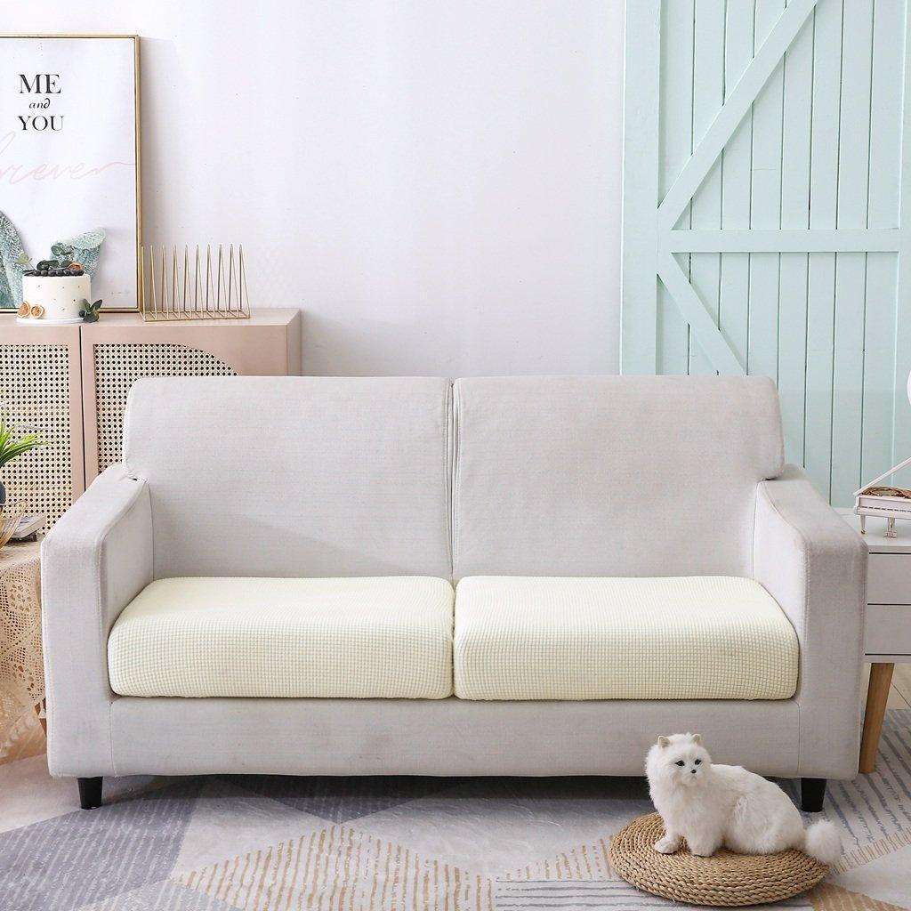 Sofa Cushion Cover - Narrow Jacquard - White - The sofa cover crafter