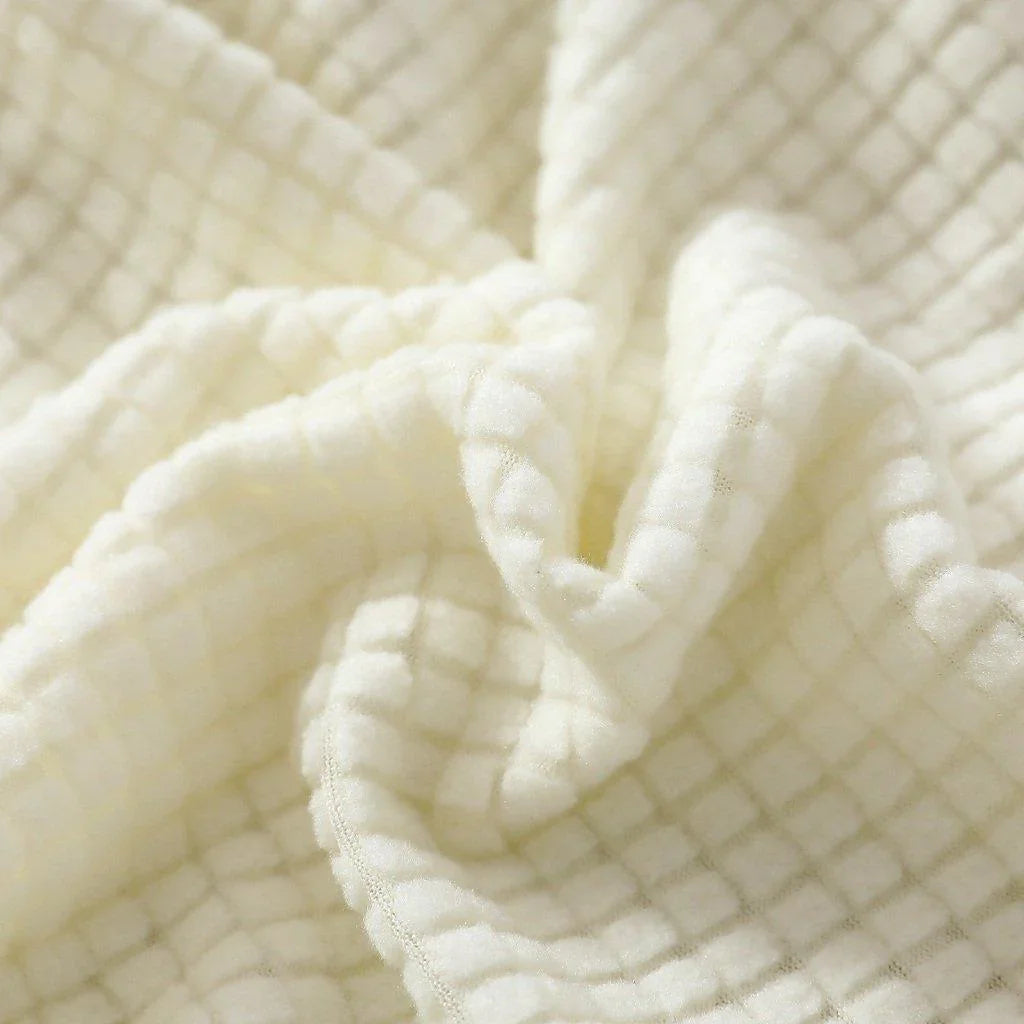 Sofa Cushion Cover - Narrow Jacquard - White - The sofa cover crafter